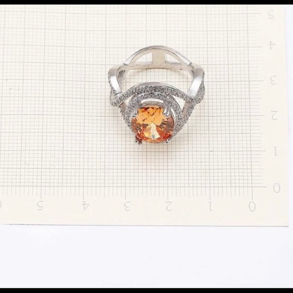 NWT Beautiful Citrine 925 Silver Ring - Picture 3 of 6
